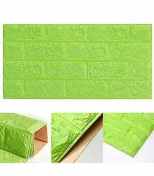 70x77 cm 3D PE Foam Green Brick Wallpaper
