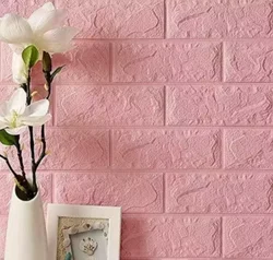 3D PVC Pink Brick Wallpaper