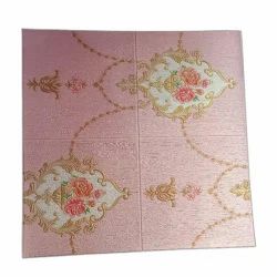 3D PVC Light Pink Floral Wallpaper