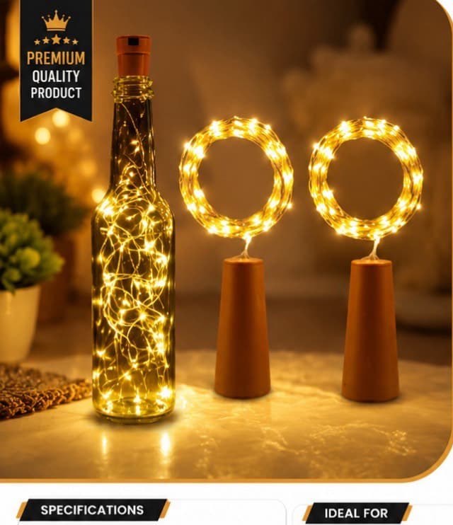 LED Bottle Light with Base (Set of 2)