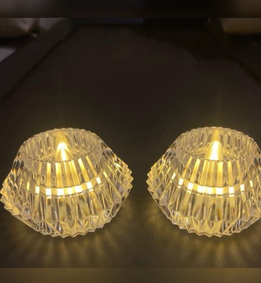 LED Crystal Diamond Tealight (Pair)