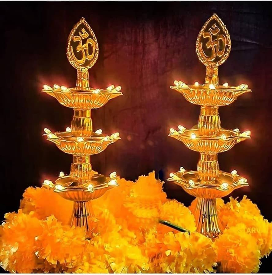 LED OM Diya Twin Lamp