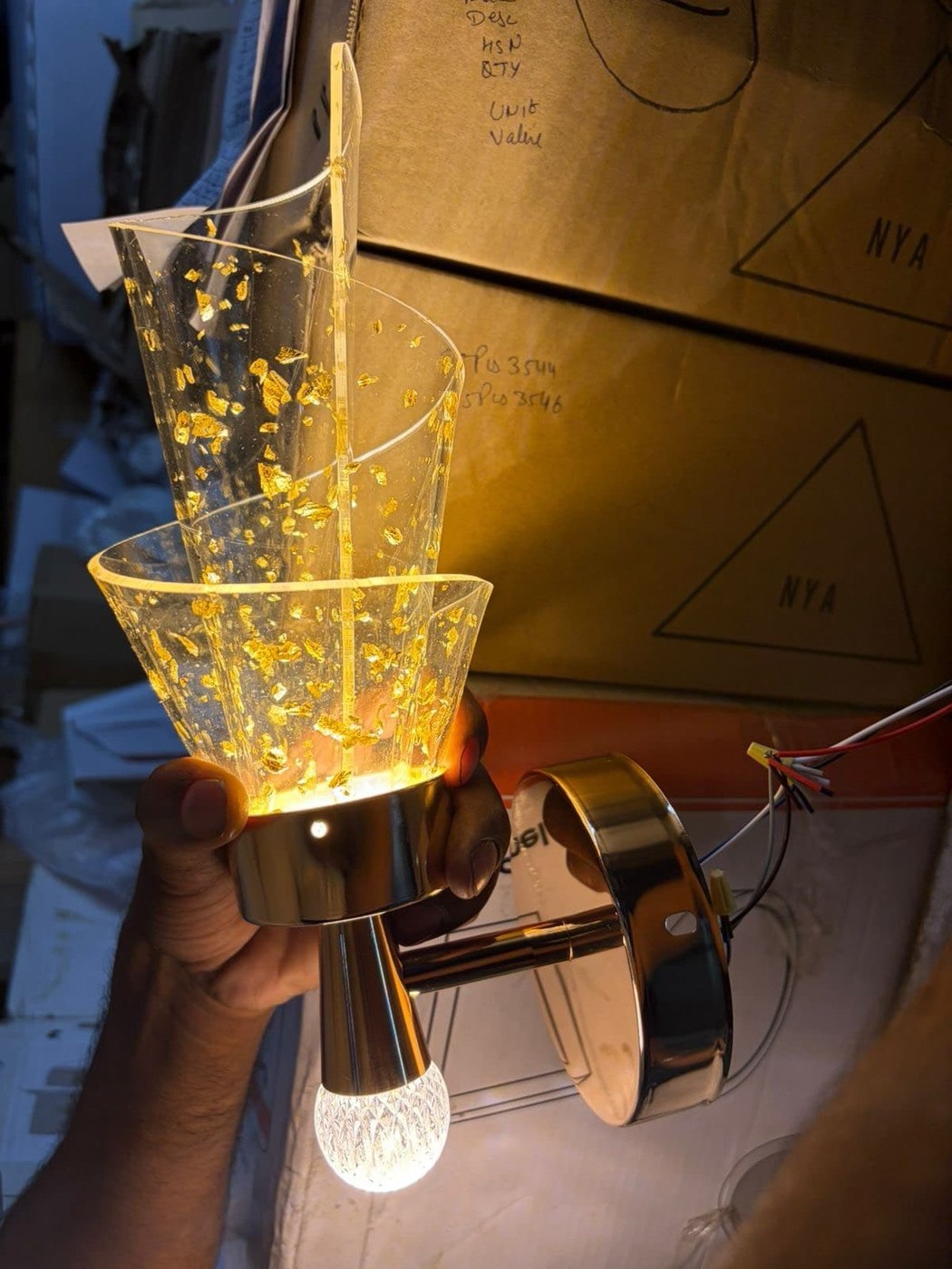 3 Color Changing Wall Light - Gold Flake Edition